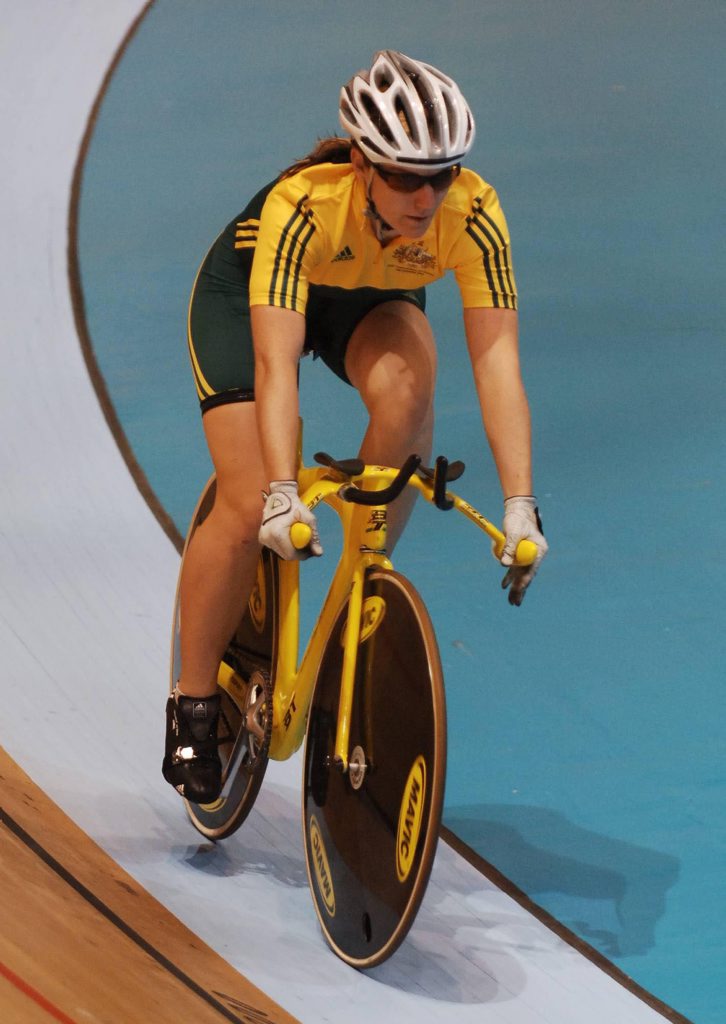 Anna Meares trains on the velodrome today. Photo Adam Hourigan / The Daily Examiner Anna Meares trains on the velodrome today. Photo Adam Hourigan / The Daily Examiner